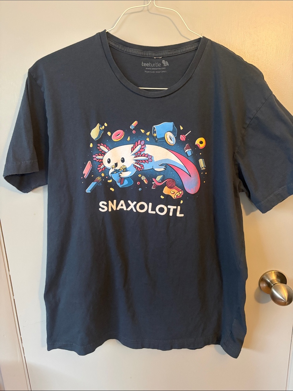 TeeTurtle Kids Snaxolotl Graphic Short Sleeve T-Shirt - Navy